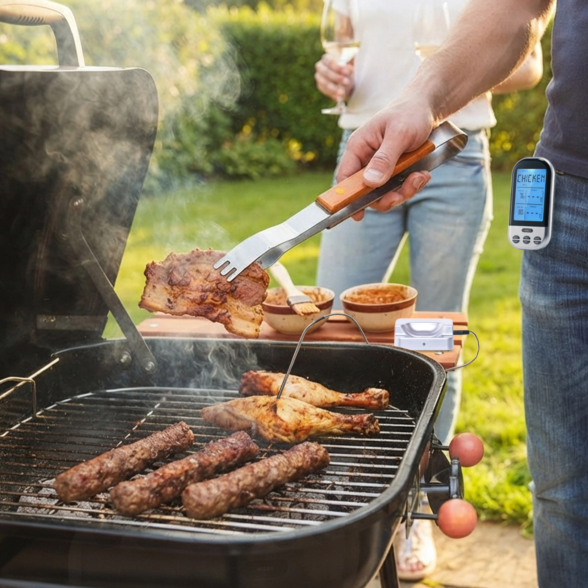Cheer Collection Wireless Digital Food Thermometer with Remote Display and Probe
