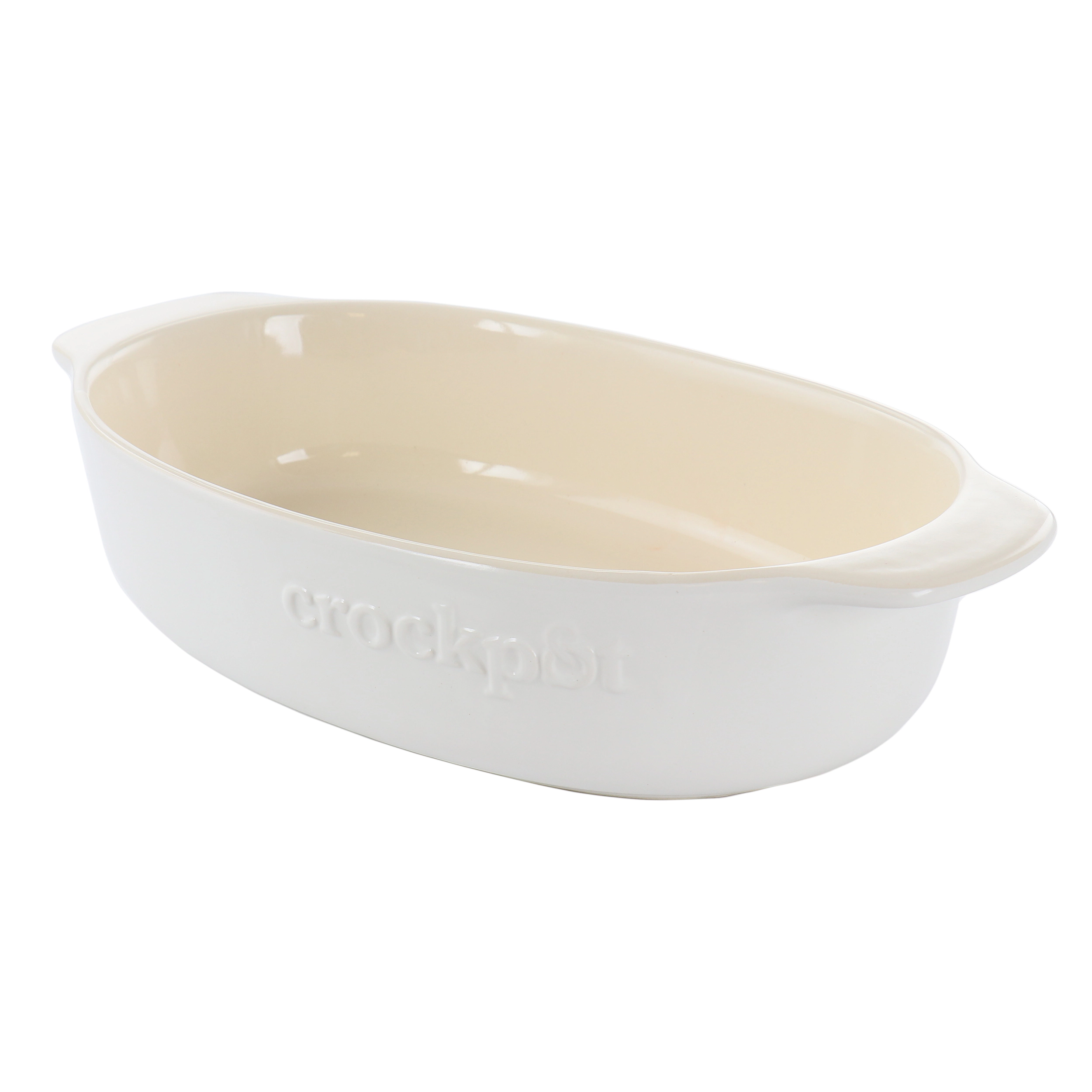 Crock Pot Artisan 2.5 Quart Oval Stoneware Casserole in White