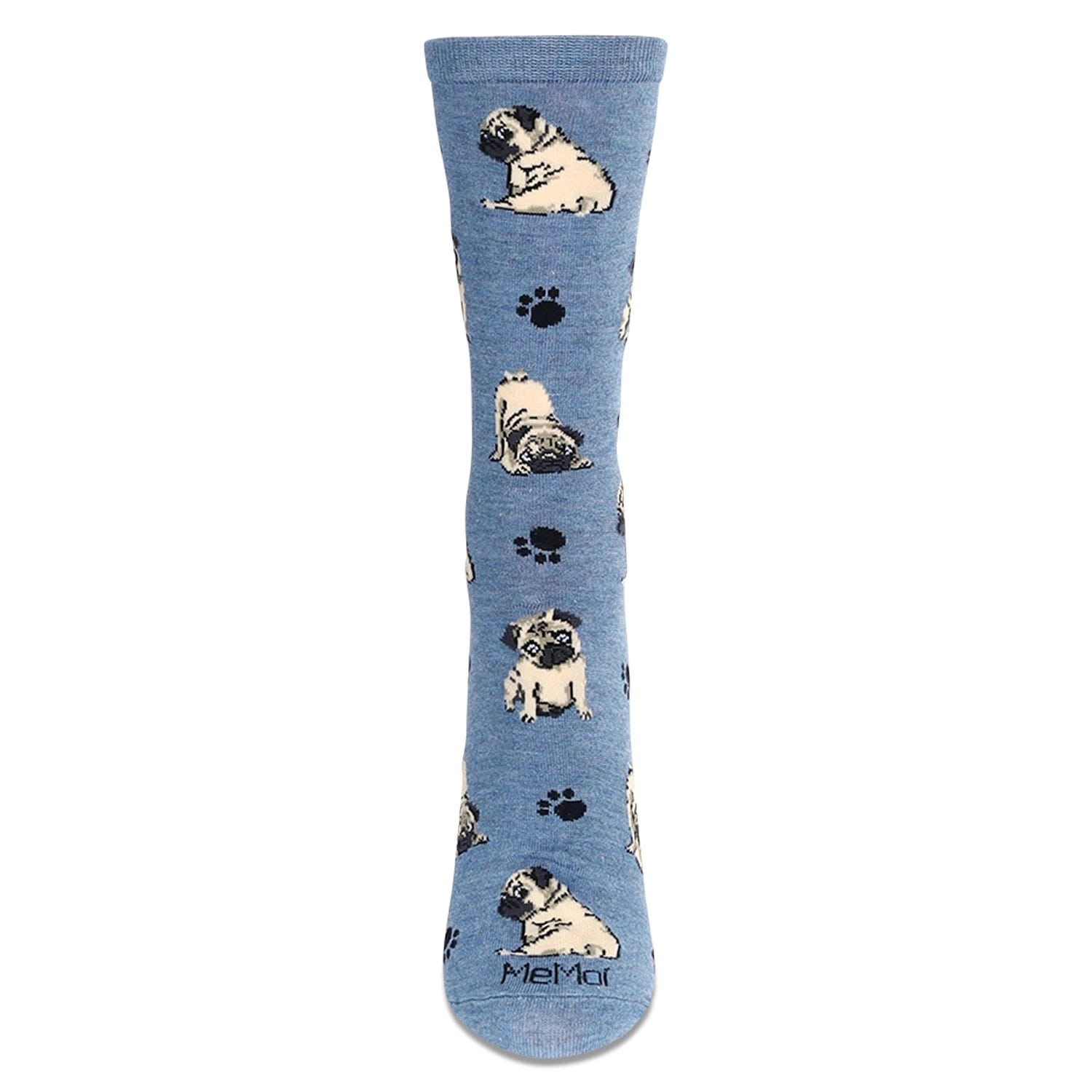MeMoi Women's Pugs Bamboo Crew Socks