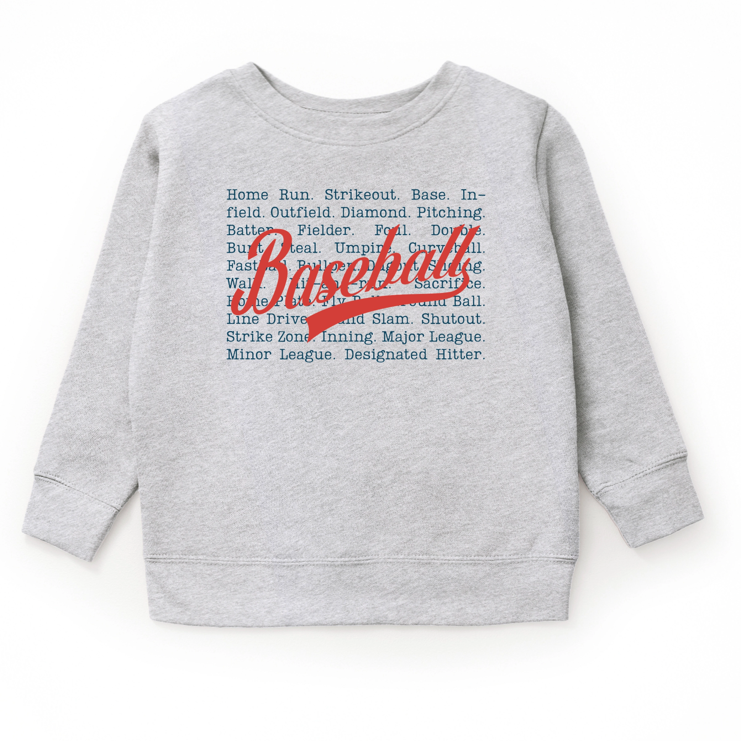 The Juniper Shop - Baseball Words Stacked Youth Graphic Sweatshirt