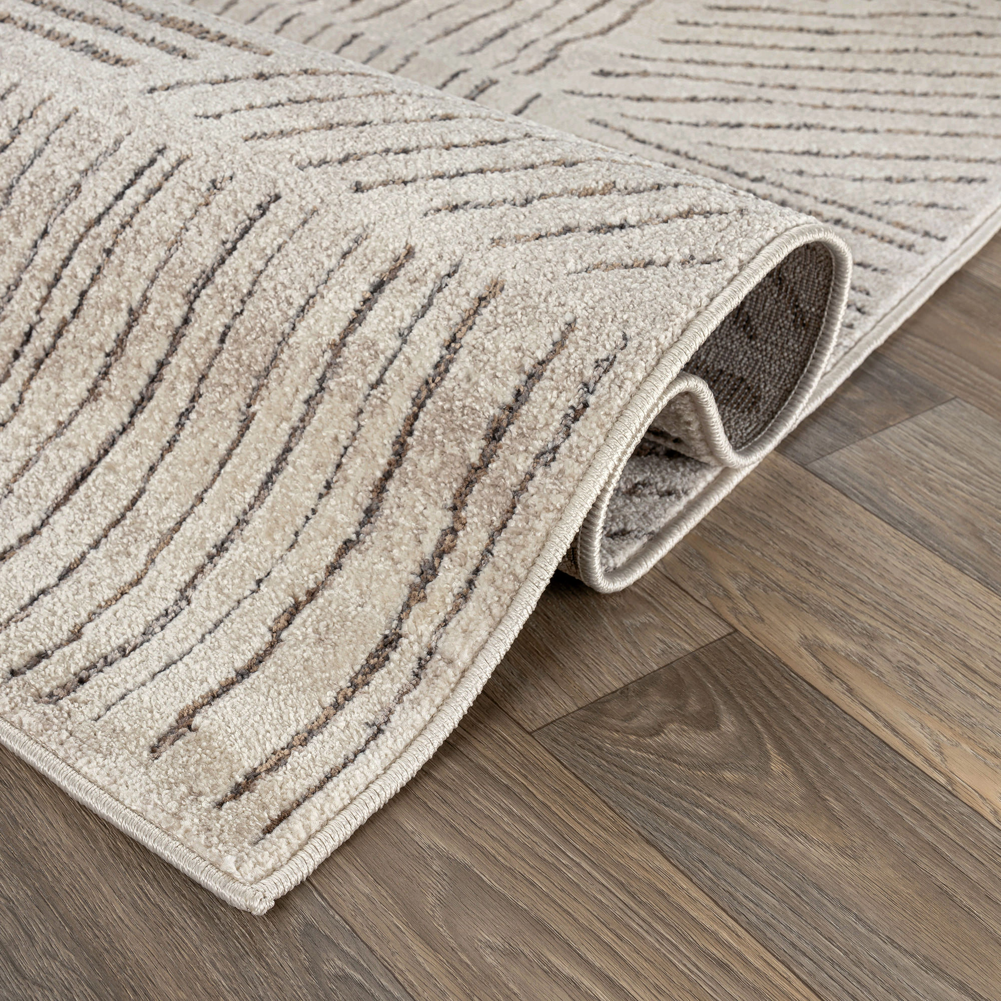World Rug Gallery Modern Patchwork High-Low Indoor Runner Rug, Earthtone Geometric Design, Jute