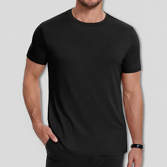 COOFANDY Mens Crew Neck Short Sleeve T-Shirt Basic Tee Curved Hem