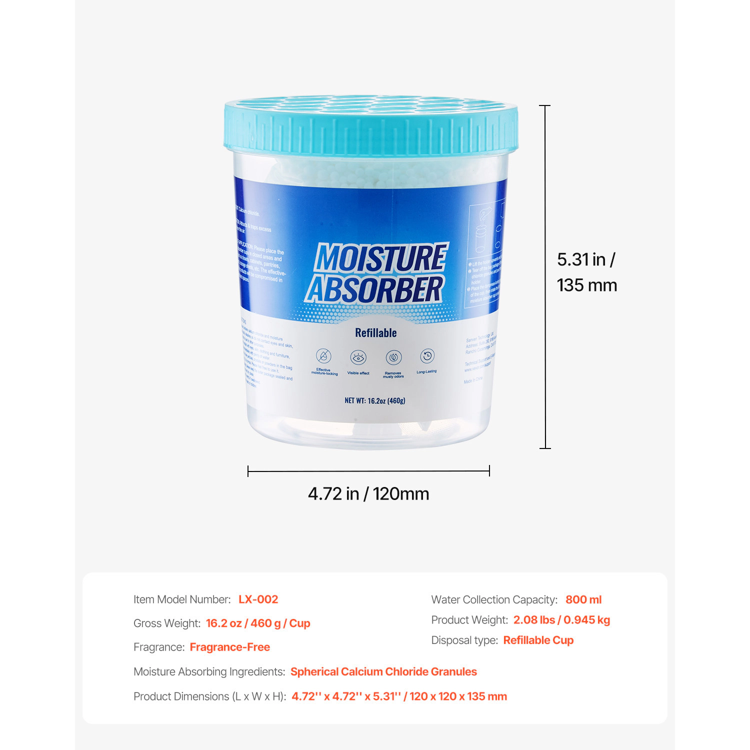 HONGGE Fragrance Free Moisture Absorber