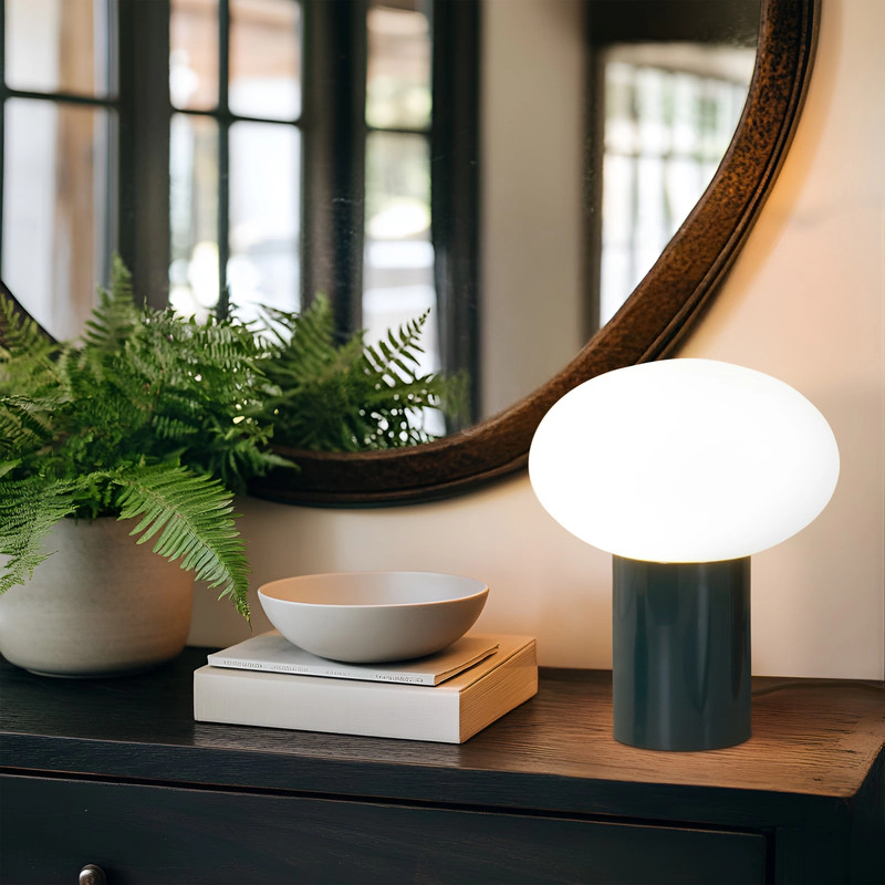Brightech Ivy Glass Wood Desk Lamp