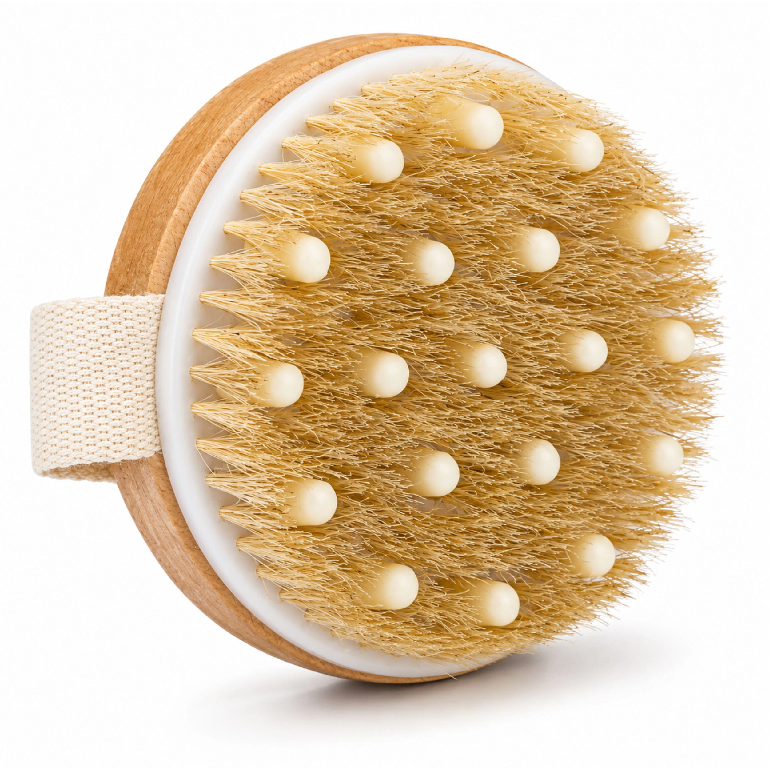 Home Collection Wood Bath Brush Natural Bristle Body Scrubber Handheld Shower Brush