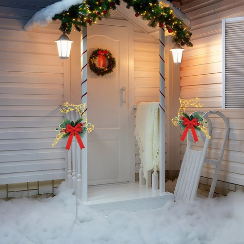GBruno LED Lighted Christmas Reindeer Pathway Stakes
