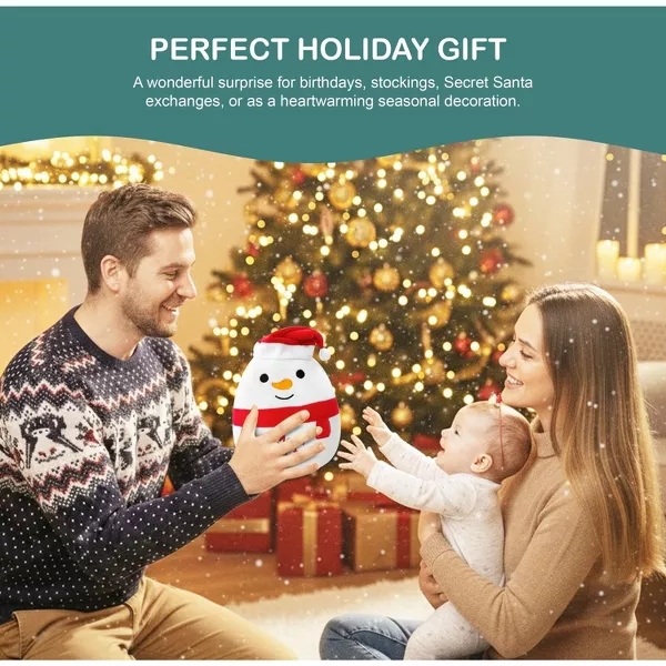 Sperric Christmas Snowman Plush Toy Soft Stuffed Animal, 8" Cute Holiday Plushie Gift for Kids, Holiday Gifts for Babies
