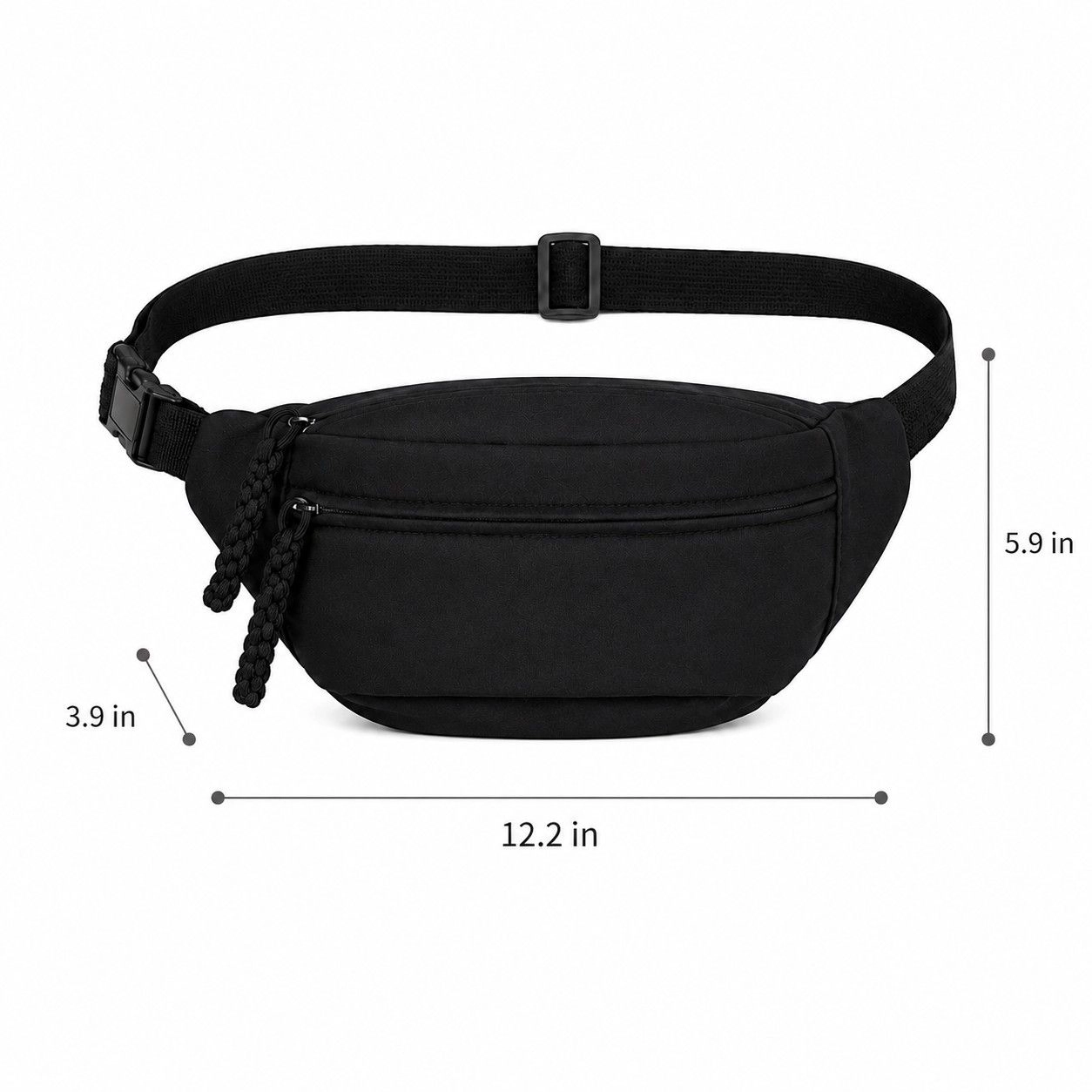 Alilang Women's Crossbody Sling Bag with Adjustable Strap Zip Closure and Braided Pull, Black