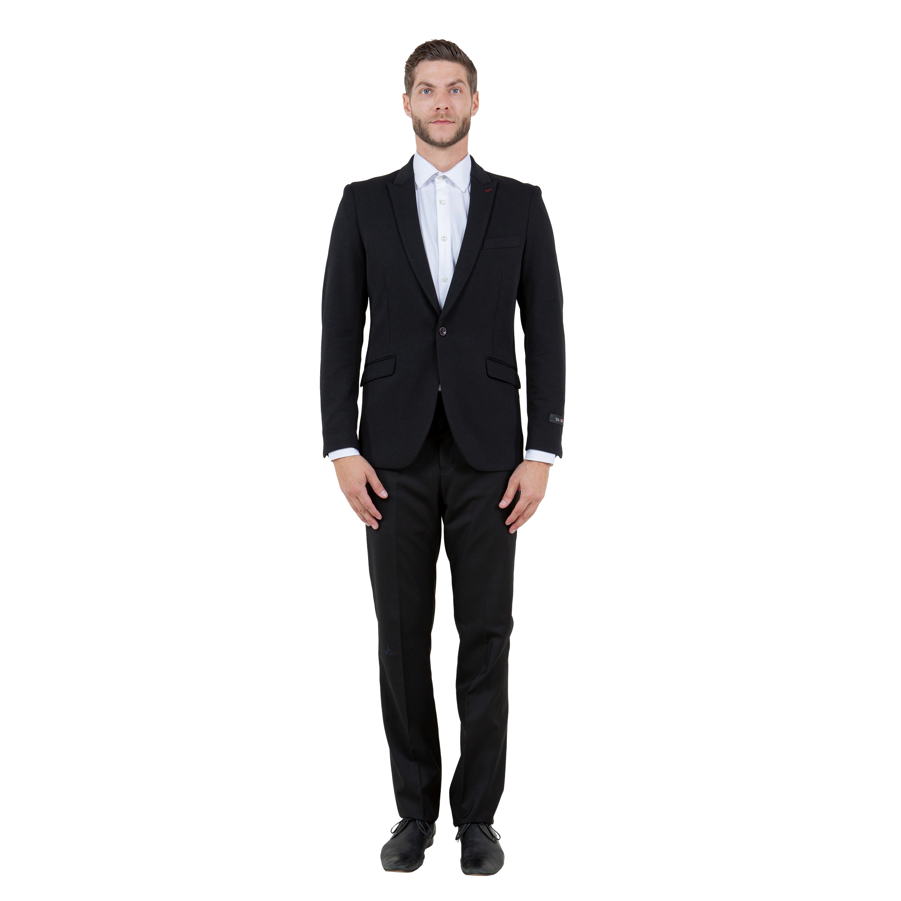 Tazzio Mens Skinny Fit Knit Peak Lapel Blazer