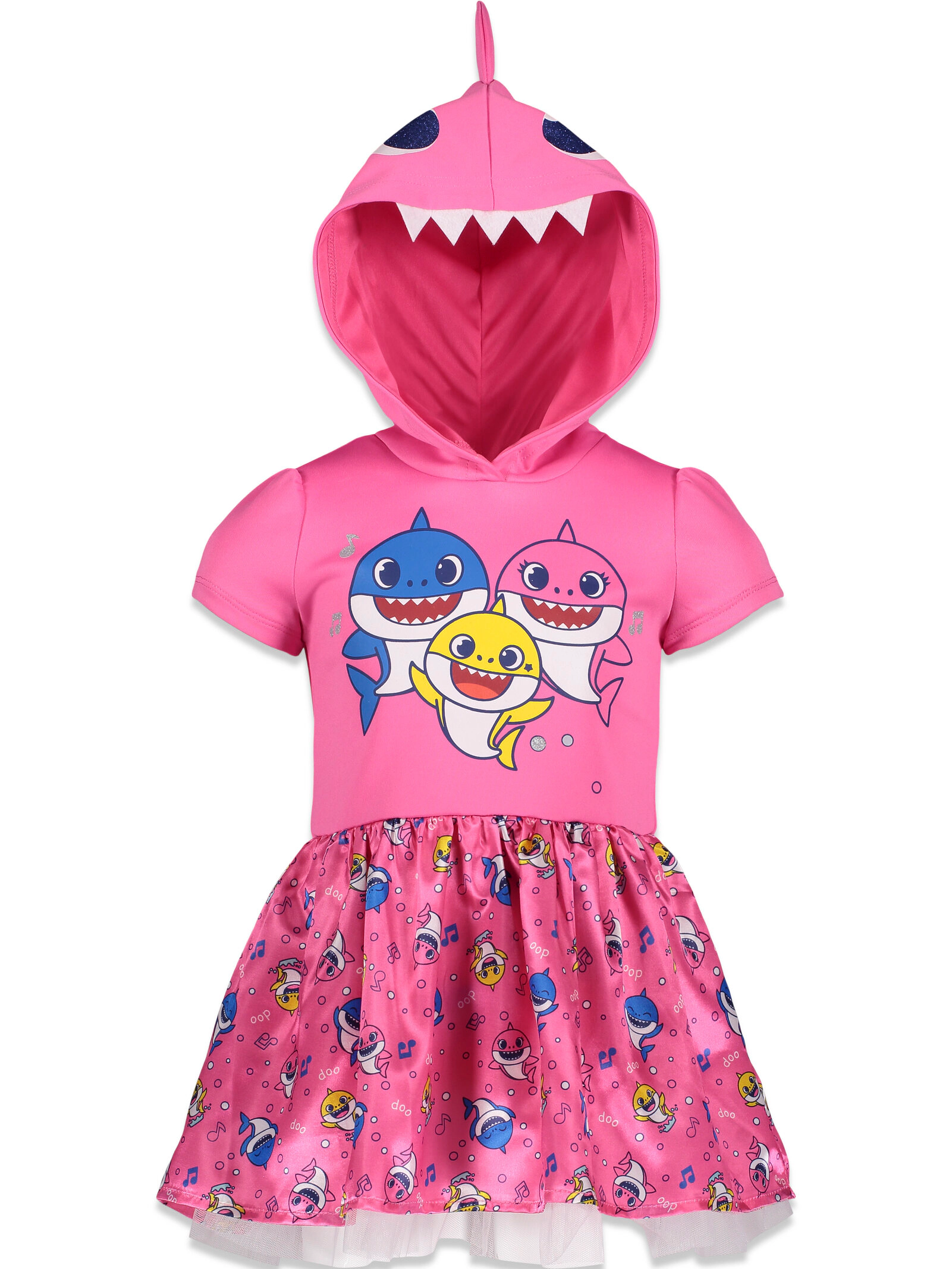Pinkfong Baby Shark Girls' Cosplay Hooded Tutu Dress