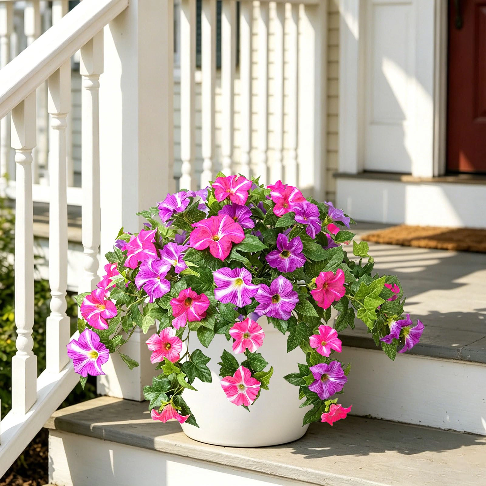 PUPWE Artificial Petunias Flowers Outdoor UV Resistant