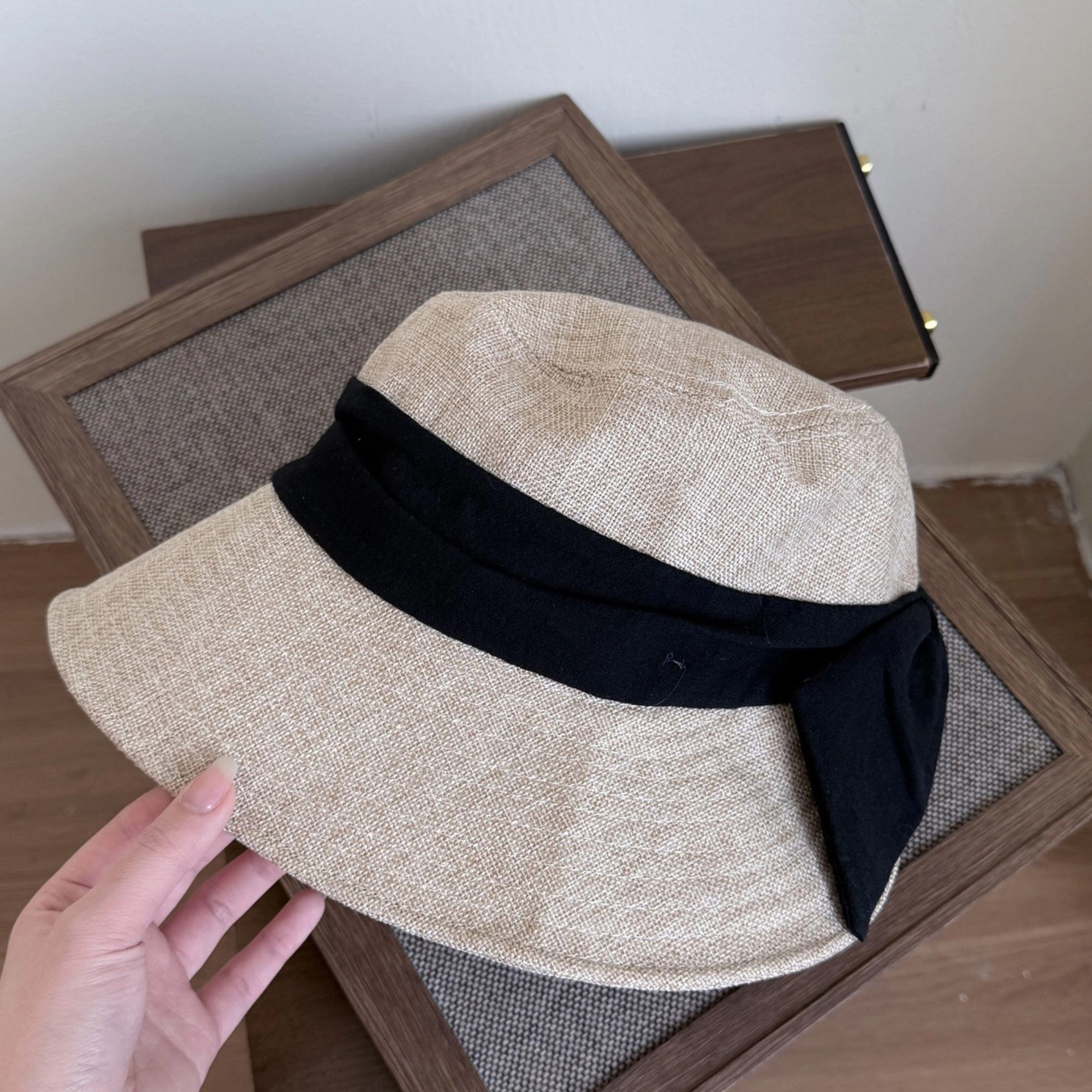 Anna-Kaci Womens Wide Brim Sun Hat with Bow Accent