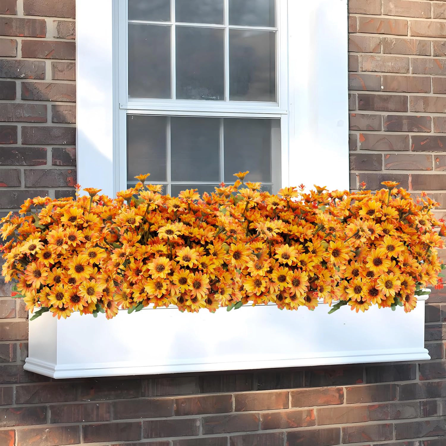PUPWE Artificial Fall Mums Outdoor UV Resistant