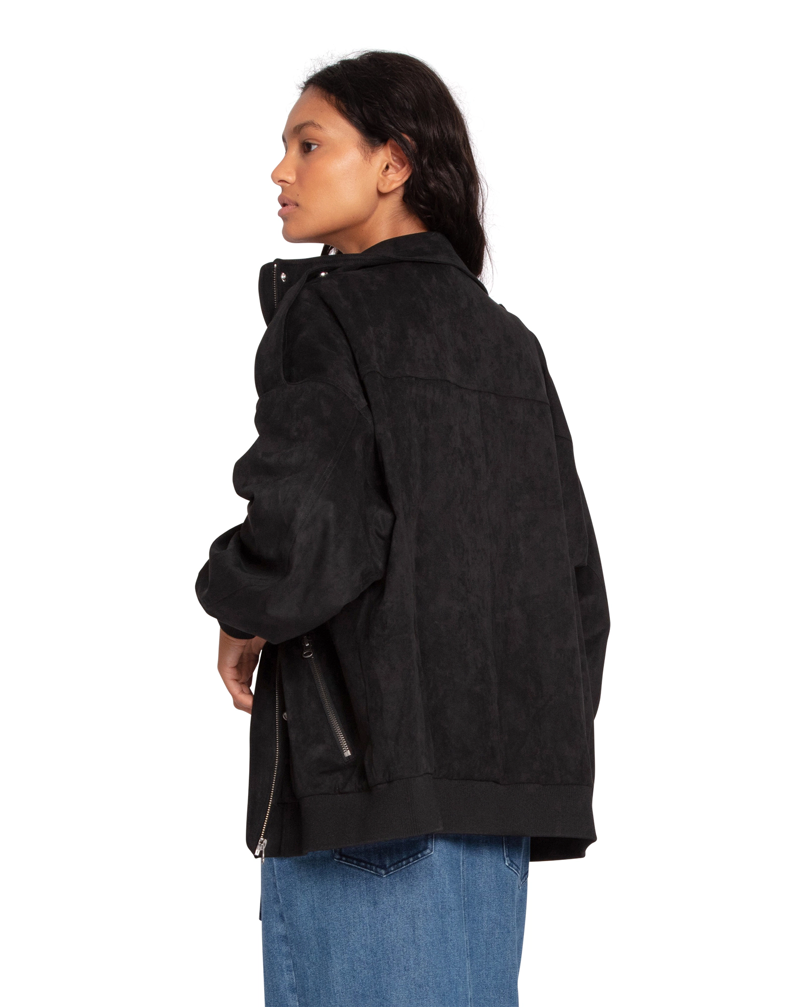 Belle & Bloom Womens Most Wanted Suede Bomber Jacket