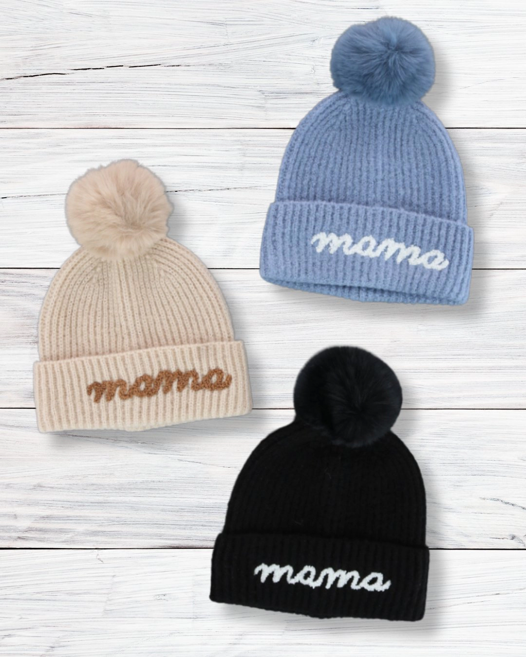 David & Young Women's Mama Knit Winter Beanie with Matching Pom