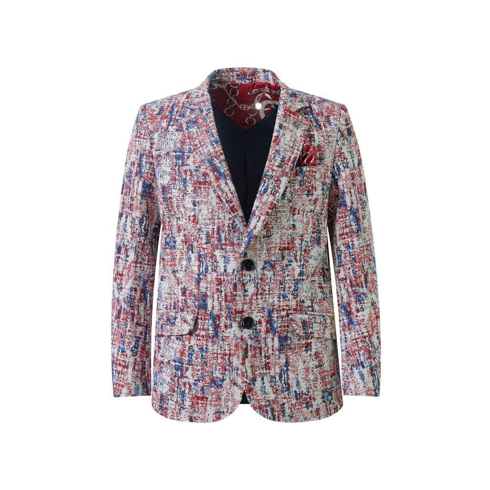 Elie Balleh Boys Slim Fit Paint Splash Blazer