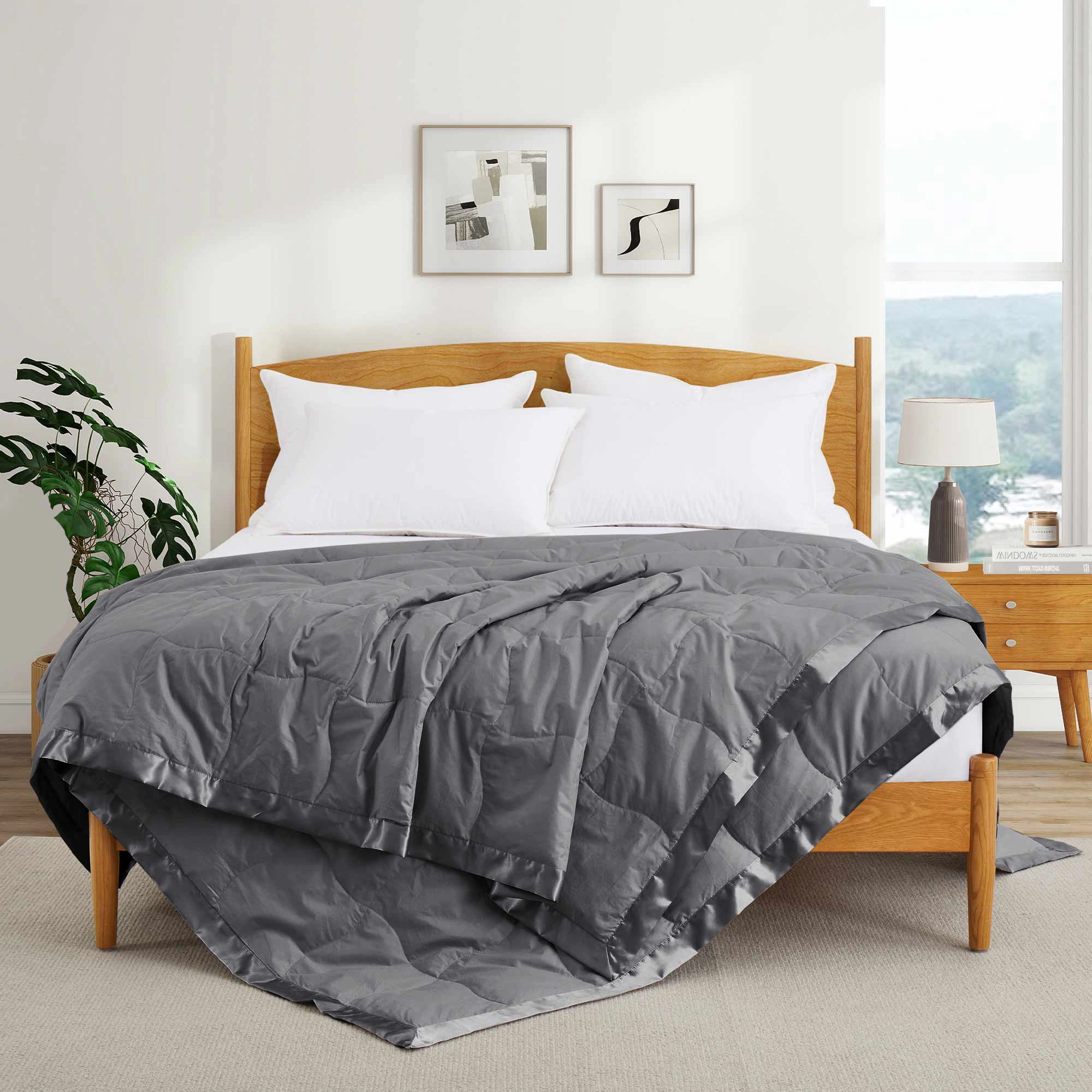 PEACENEST Solid Feather Fiber Blanket Soft Cozy Bed
