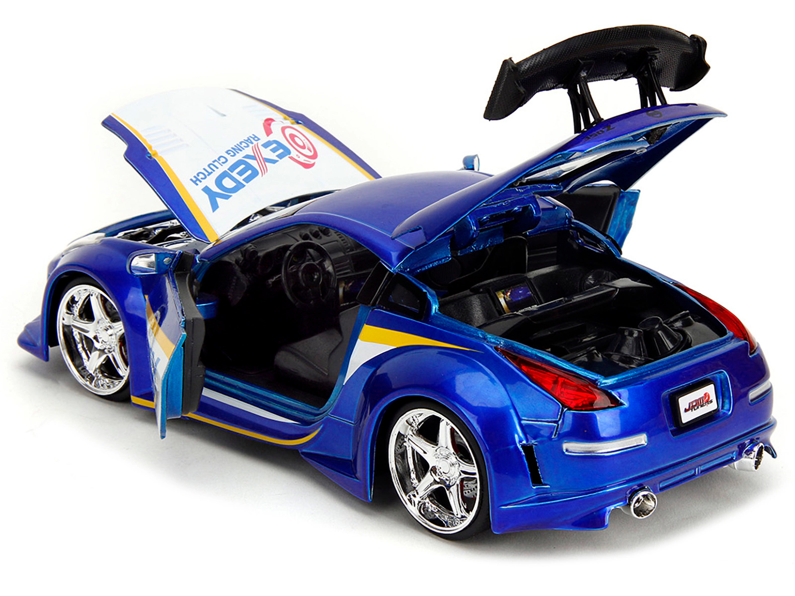 Jada 2003 Nissan 350Z "Exedy Racing Clutch" Candy Blue and White "JDM Tuners" Series 1/24 Diecast Model Car by Jada