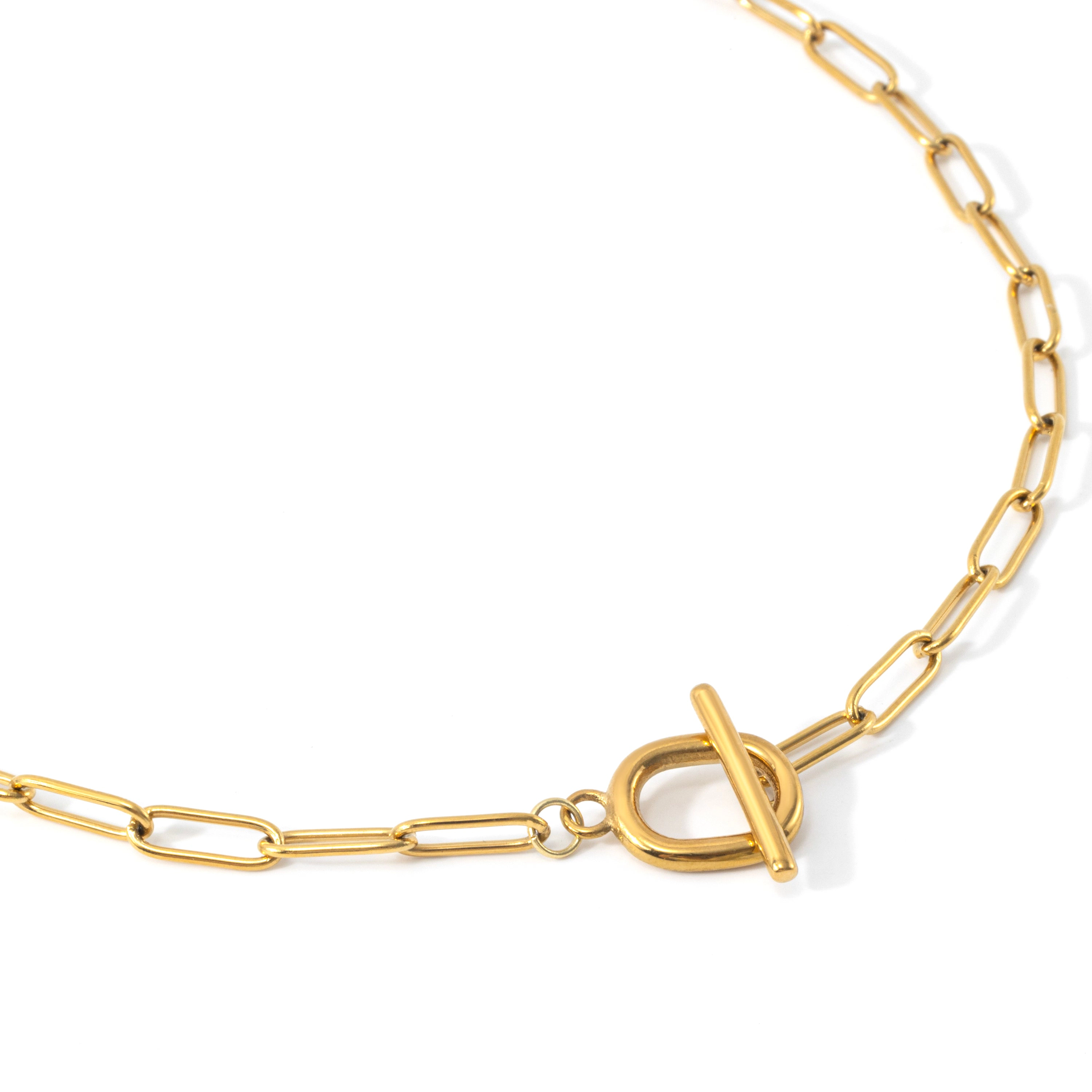 Mint & Lily Women's Toggle Clasp Paperclip Chain Necklace