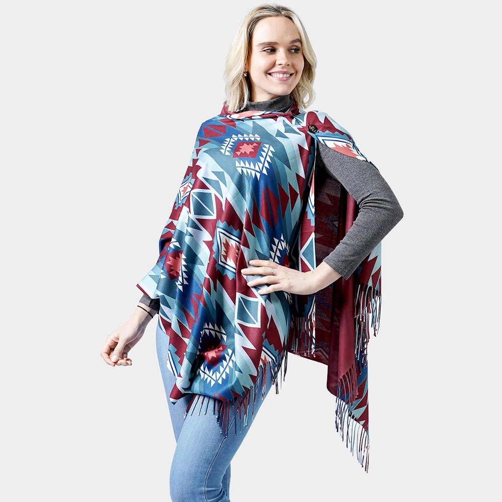 TRUEDAMES Women Western Doublesided Shawl/Poncho