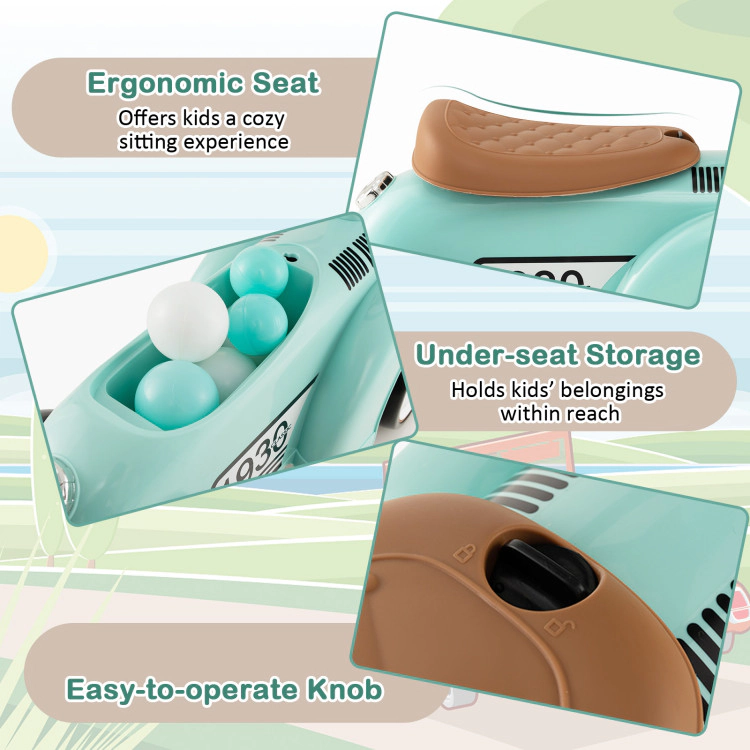 SUGIFT Working Steering Wheel and Under Seat Storage Kids Sit to Stand Ride On Vehicle