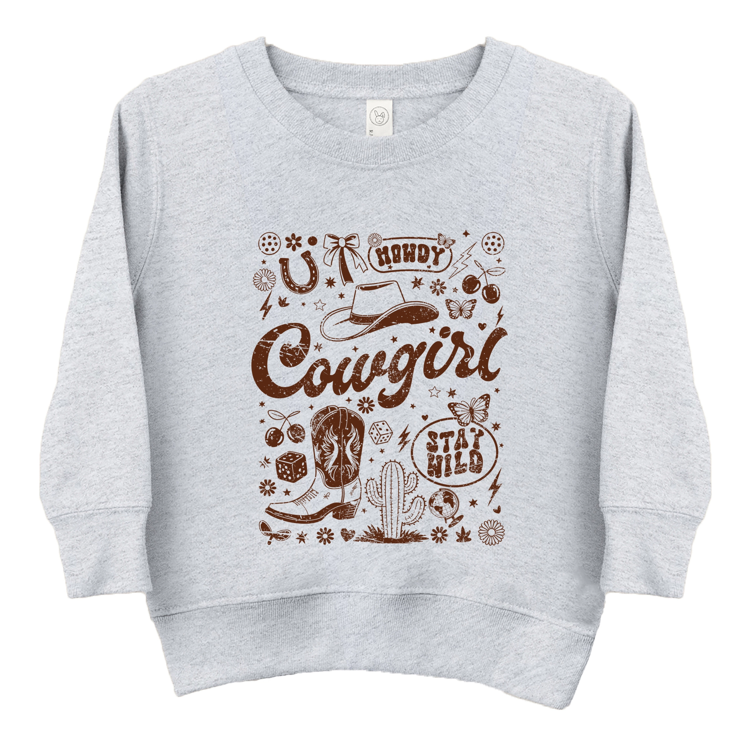 The Juniper Shop - Cowgirl Sketched Icons Toddler Graphic Sweatshirt