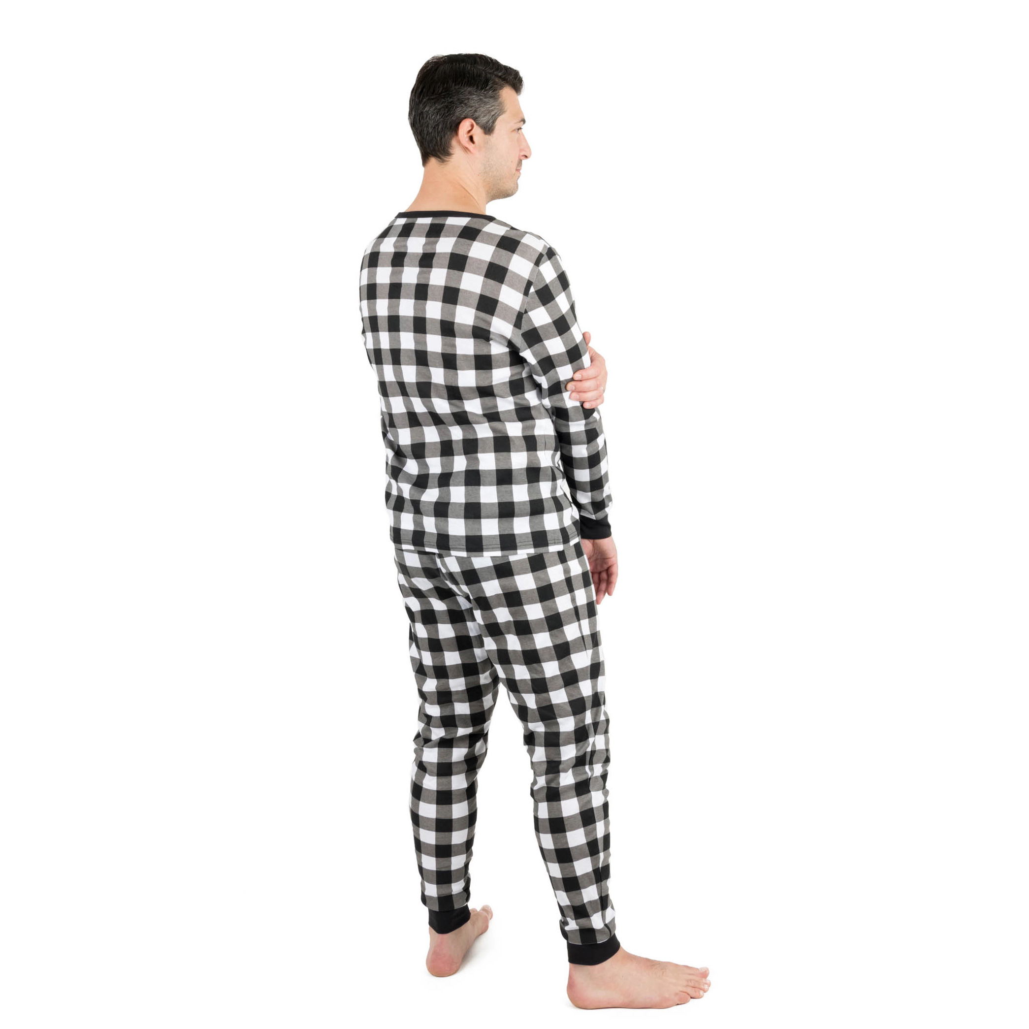 Leveret Mens 2-Piece Plaid Cotton Snug Fit Pajama Set