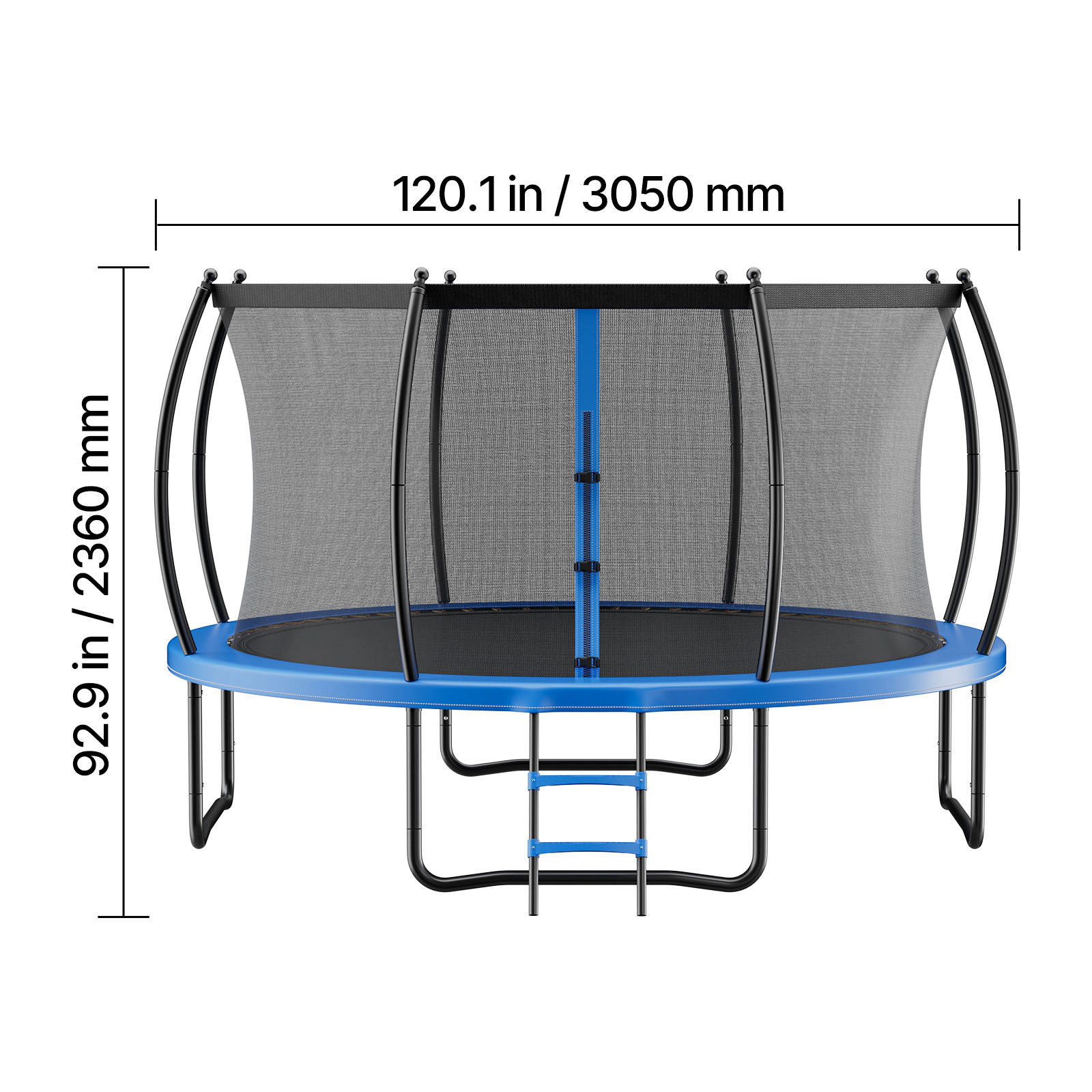 HONGGE 10FT Outdoor Trampoline with Safety Enclosure Net, ASTM Approved Backyard Trampoline, 330 lbs Capacity
