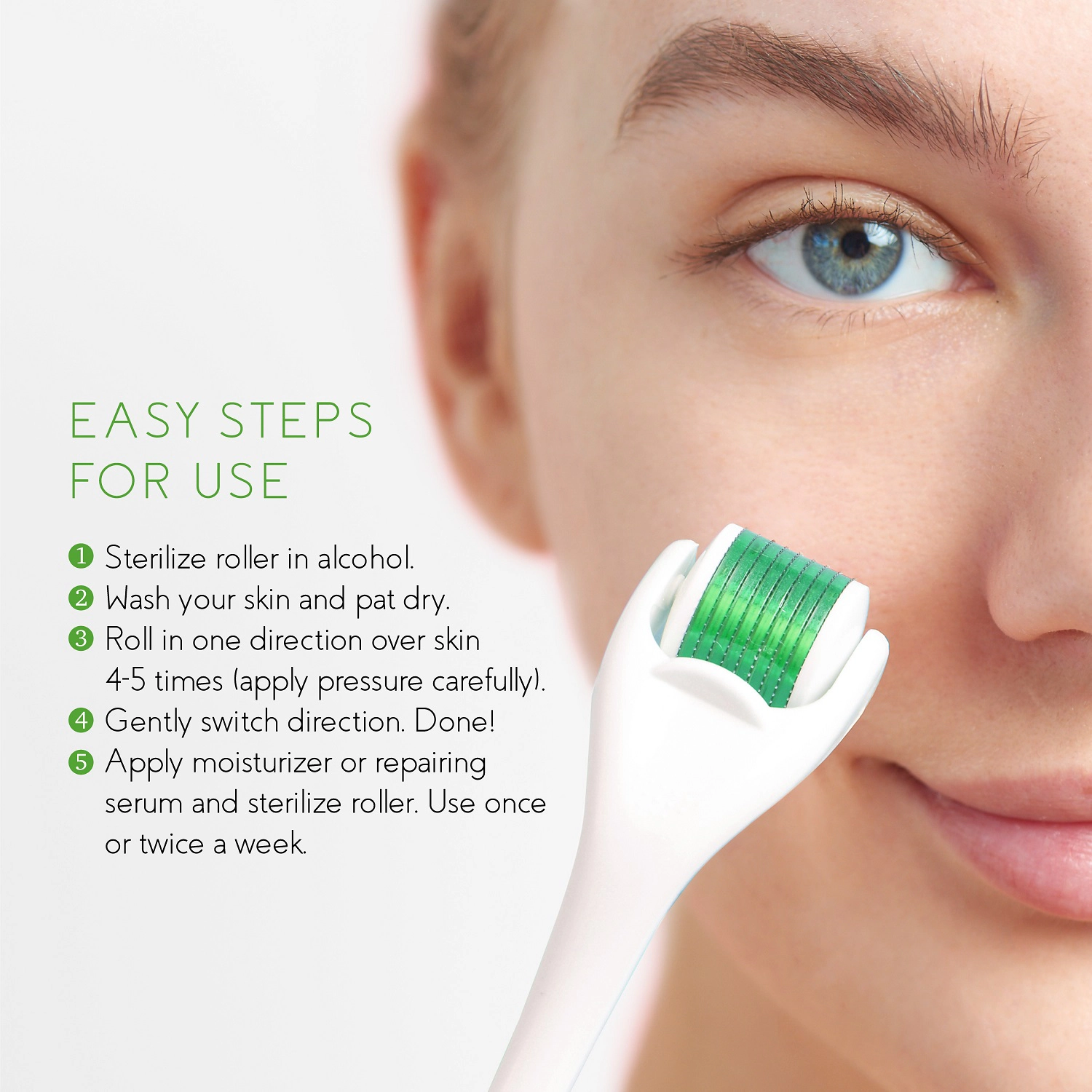 Pursonic Unisex Skin Care Micro Needle Derma Roller – 0.5 mm Facial Exfoliating & Rejuvenating Tool
