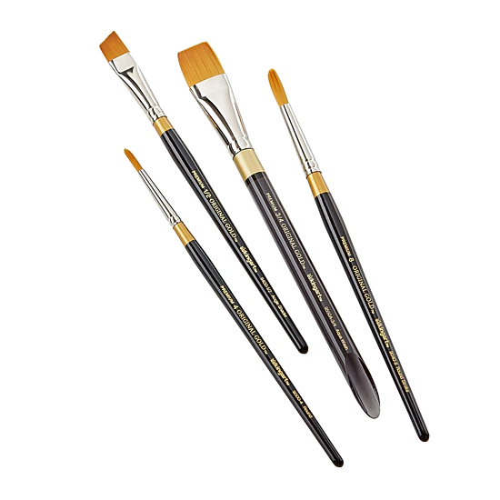KINGART Original Gold® Golden Taklon Brush Set 4 pc