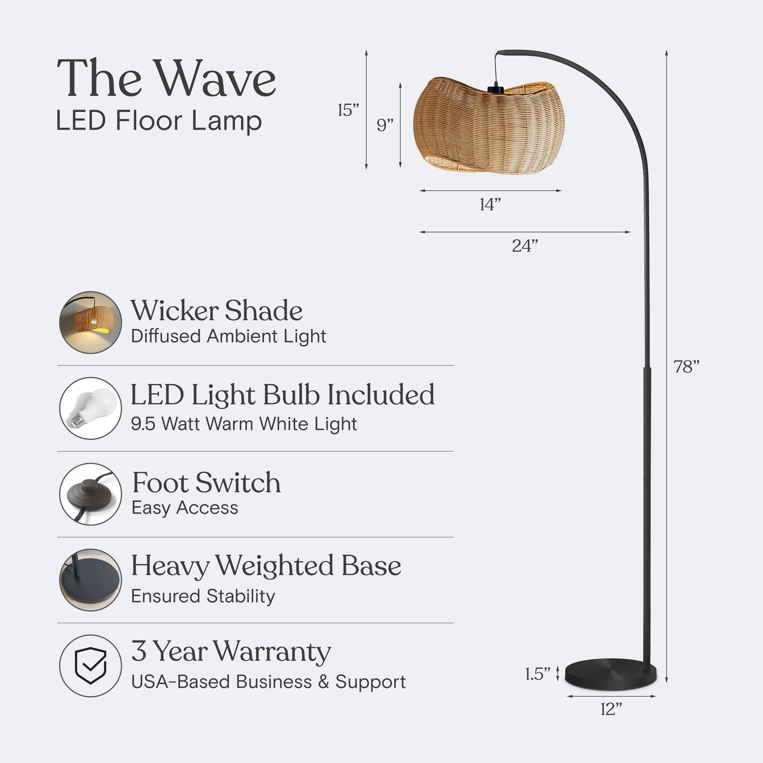 Brightech Wave Rattan Pendant Light