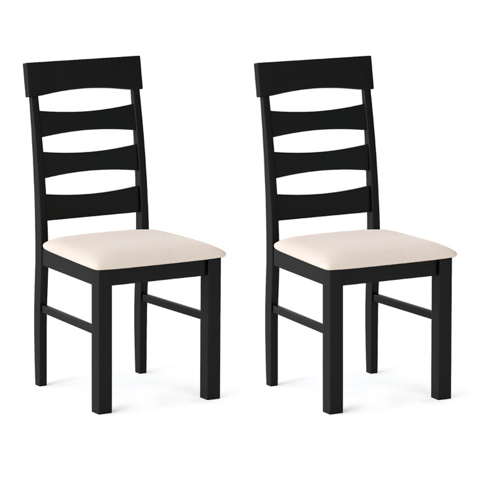 SUGIFT High Back Dining Room Chair 330-Lb Capacity Black & Beige 38-in Tall