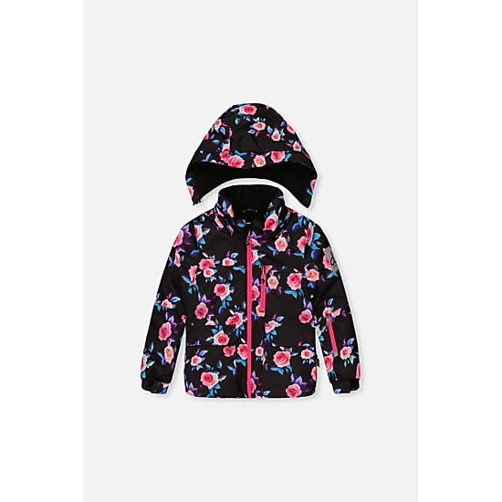 Deux par Deux Girls Rose Print Two Piece Play Snowsuit with Hooded Jacket and Snow Pants