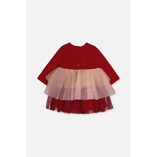 Deux par Deux Girls Bi-Material Dress with Glittering Skirt