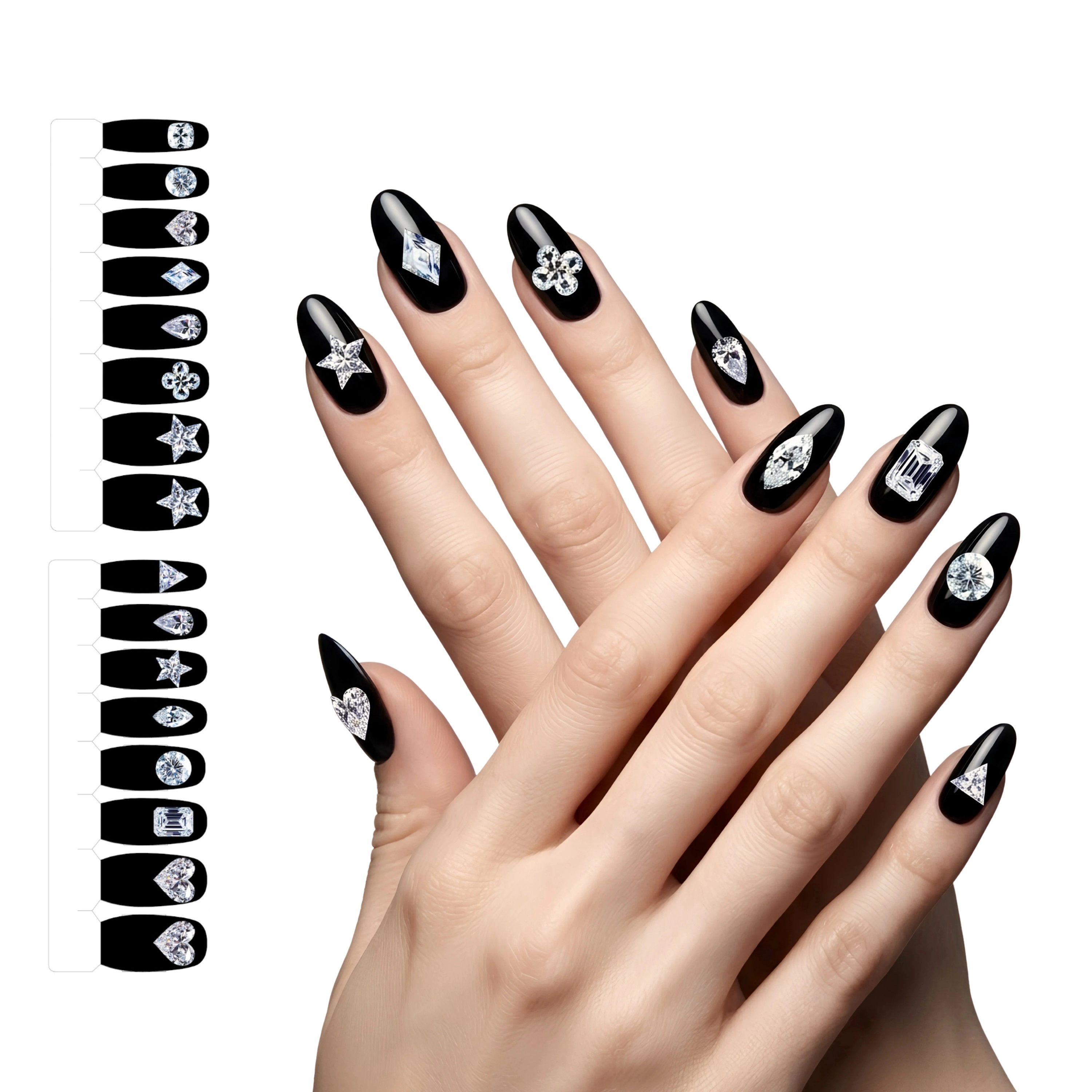 XPNail Women's Nail Polish Strips Gems 16ct