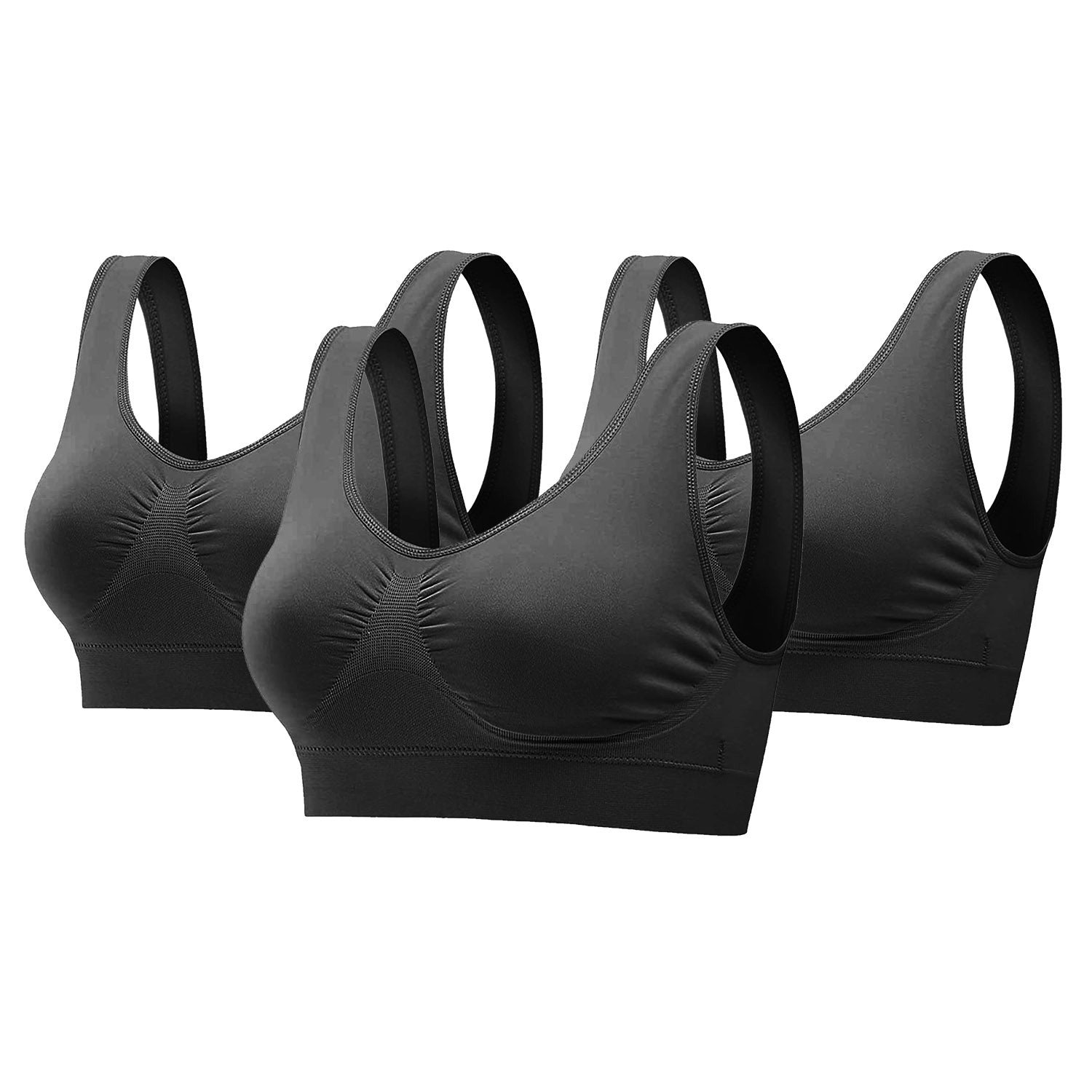 GBruno Seamless Wire-Free Sports Bra 3-Pack