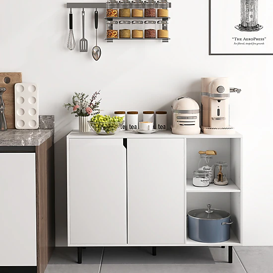 LJG 42 Inch Sideboard Buffet Cabinet Kitchen with Adjustable Shelves