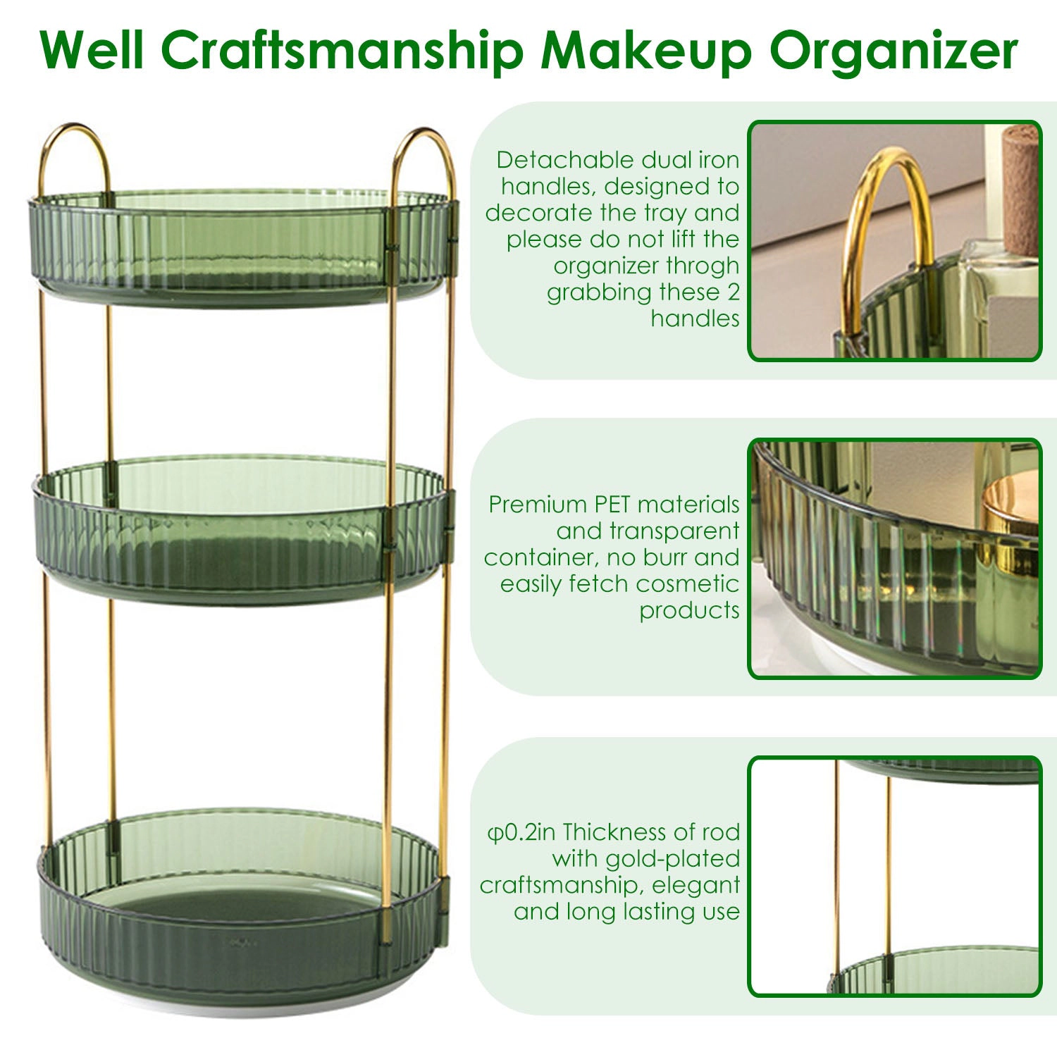 GBruno 3-Tier Rotating Makeup Organizer