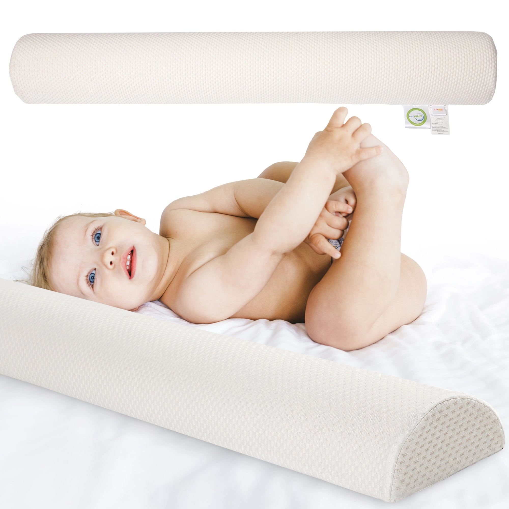 Cheer Collection Toddler Guardrail with Washable Waterproof Cover