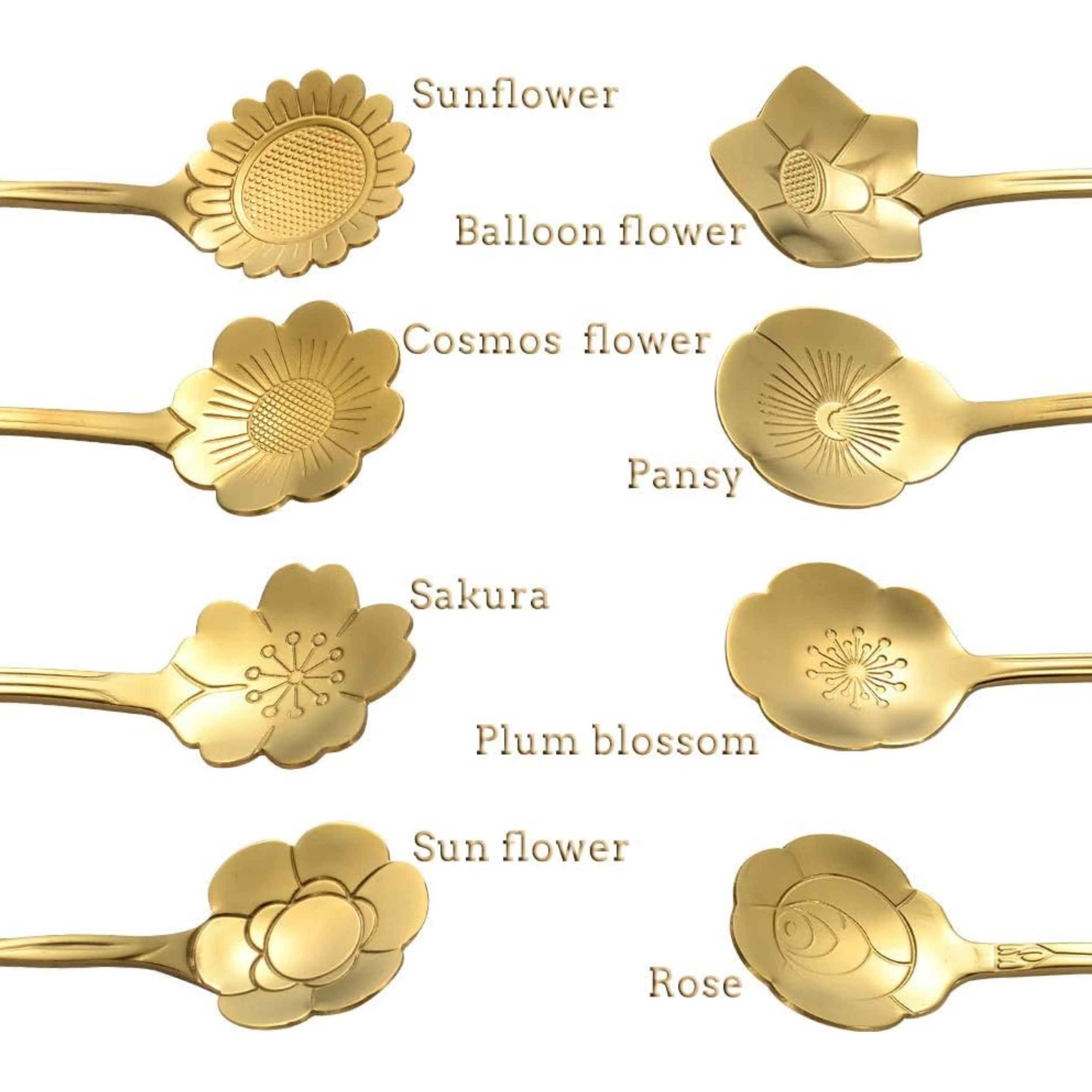 Stock Preferred Pack of 8 Stainless Steel Flower Coffee Spoon Set 4.9 Inch Tea Scoops