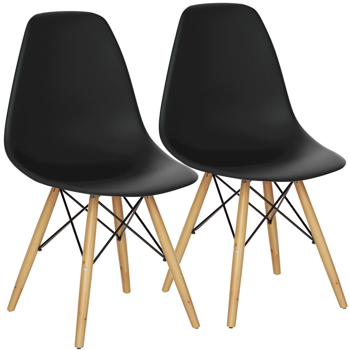 SlickBlue Unisex Set of 2 Mid-Century Modern Dining Side Chairs