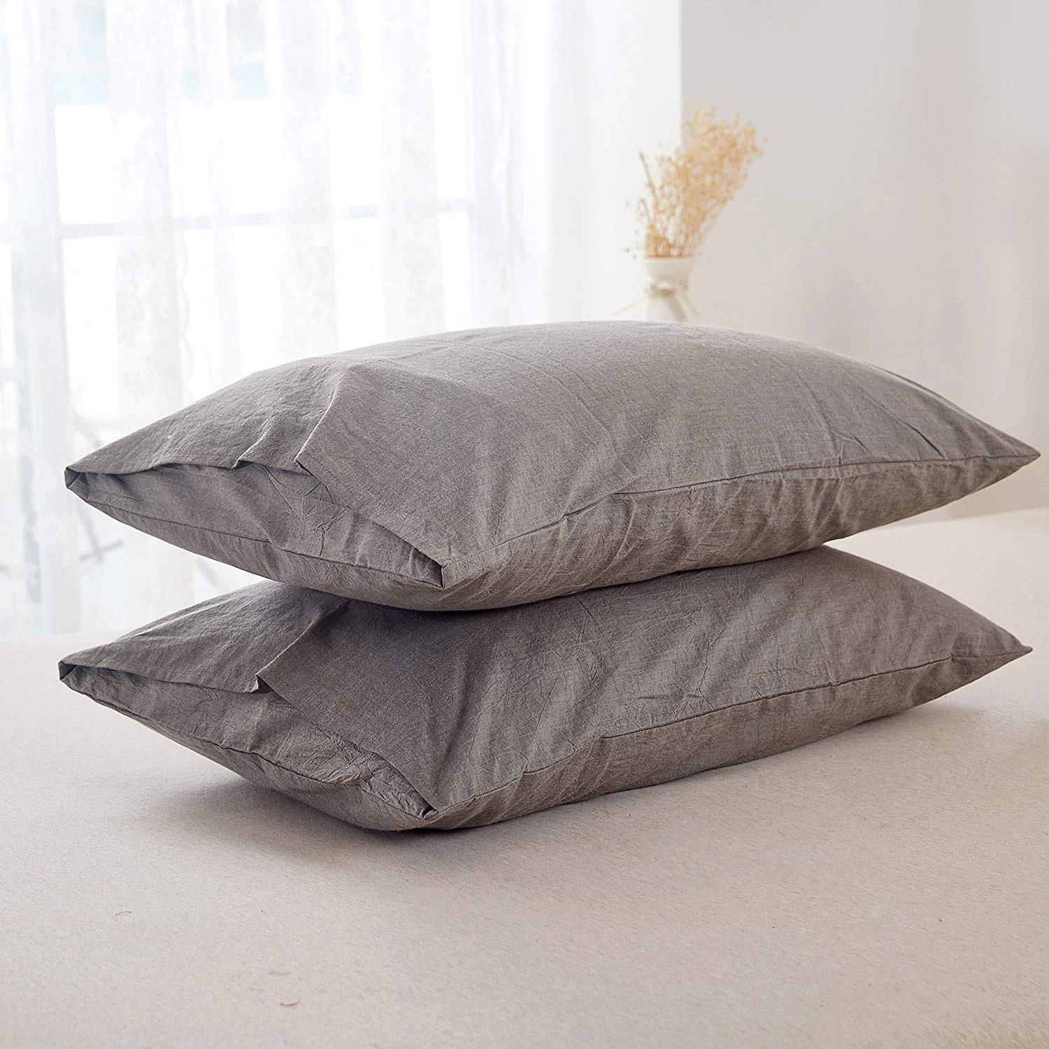 MarCielo 3 Piece 100% Cotton Duvet Cover Set, Cozy Breathable Bedding