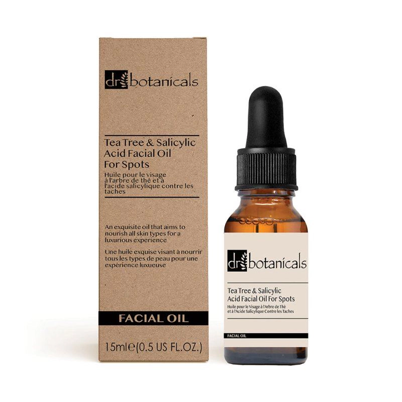 Dr Botanicals Eucalyptus & Tea Tree Facial Oil with Salicylic Acid for Acne, Blemishes & Large Pores
