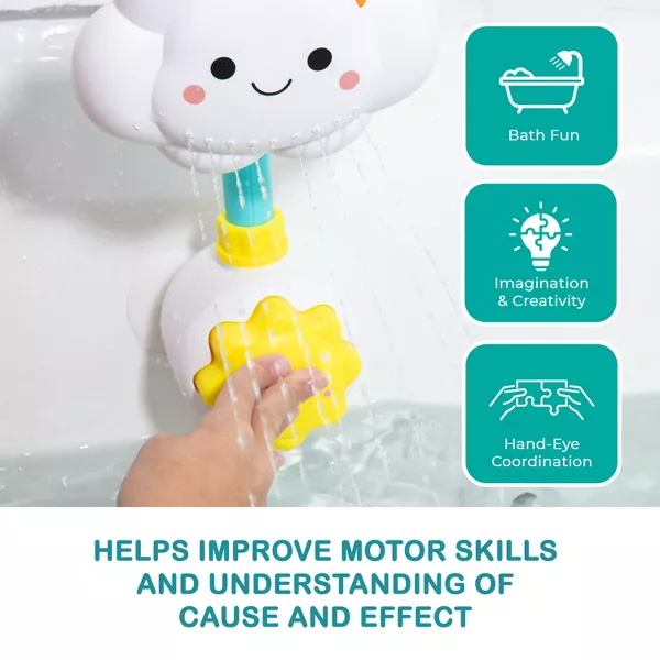 Sperric Baby Bath Toy Shower Head, Manual Bathtub Shower Sprayer for Toddlers, Interactive Cloud Design Baby Bath Toy