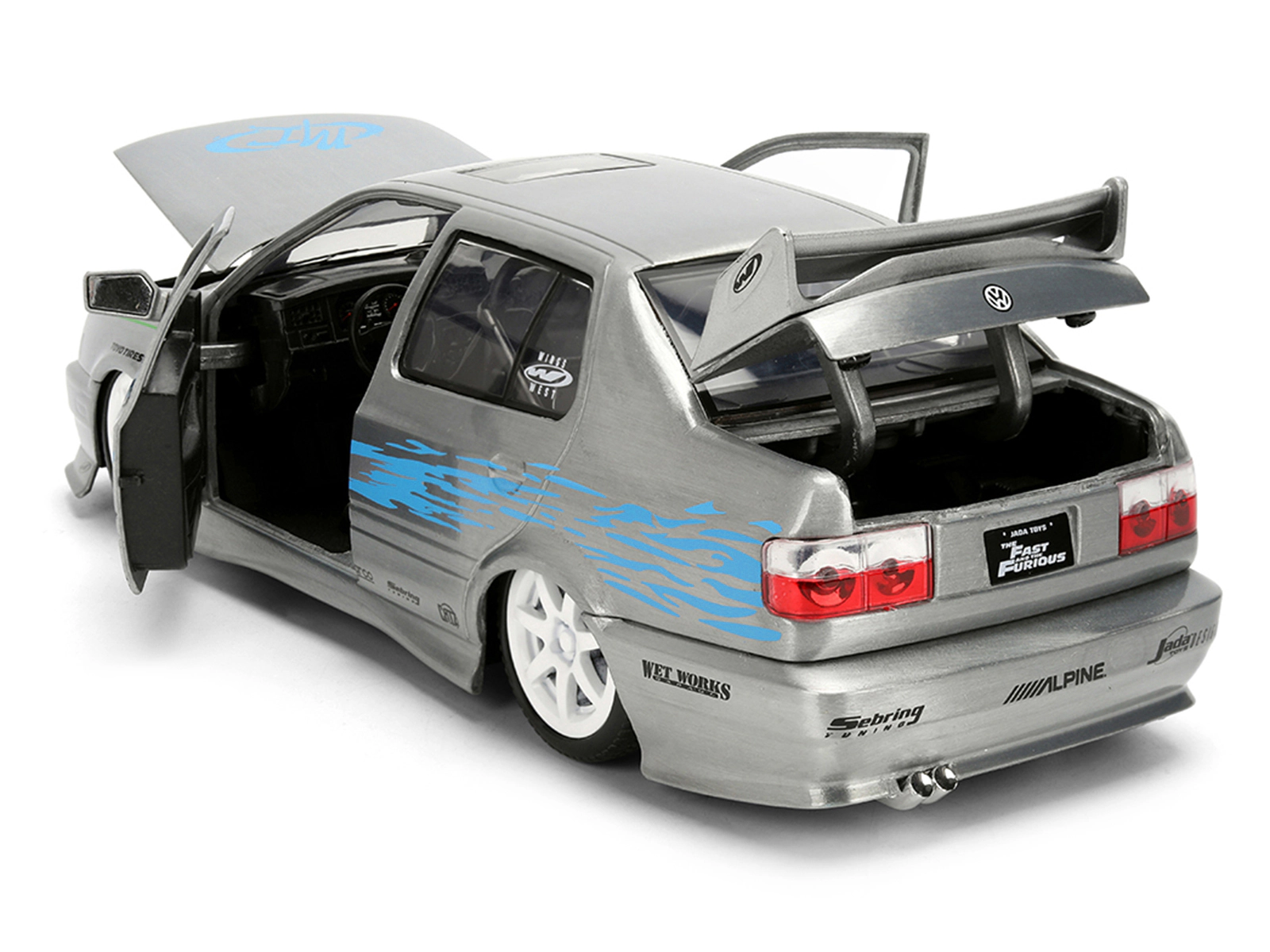Jada Volkswagen Jetta Raw Metal Color Brush Finish "The Fast and the Furious" (2001) Movie "25 Years of Fast &