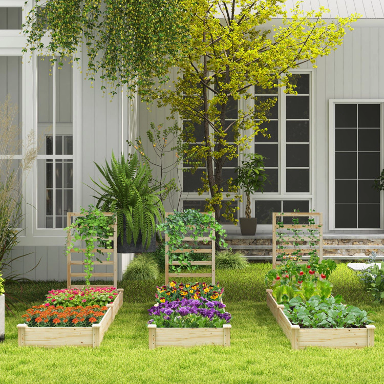 Hivvago Raised Garden Bed with Planter Box and Trellis