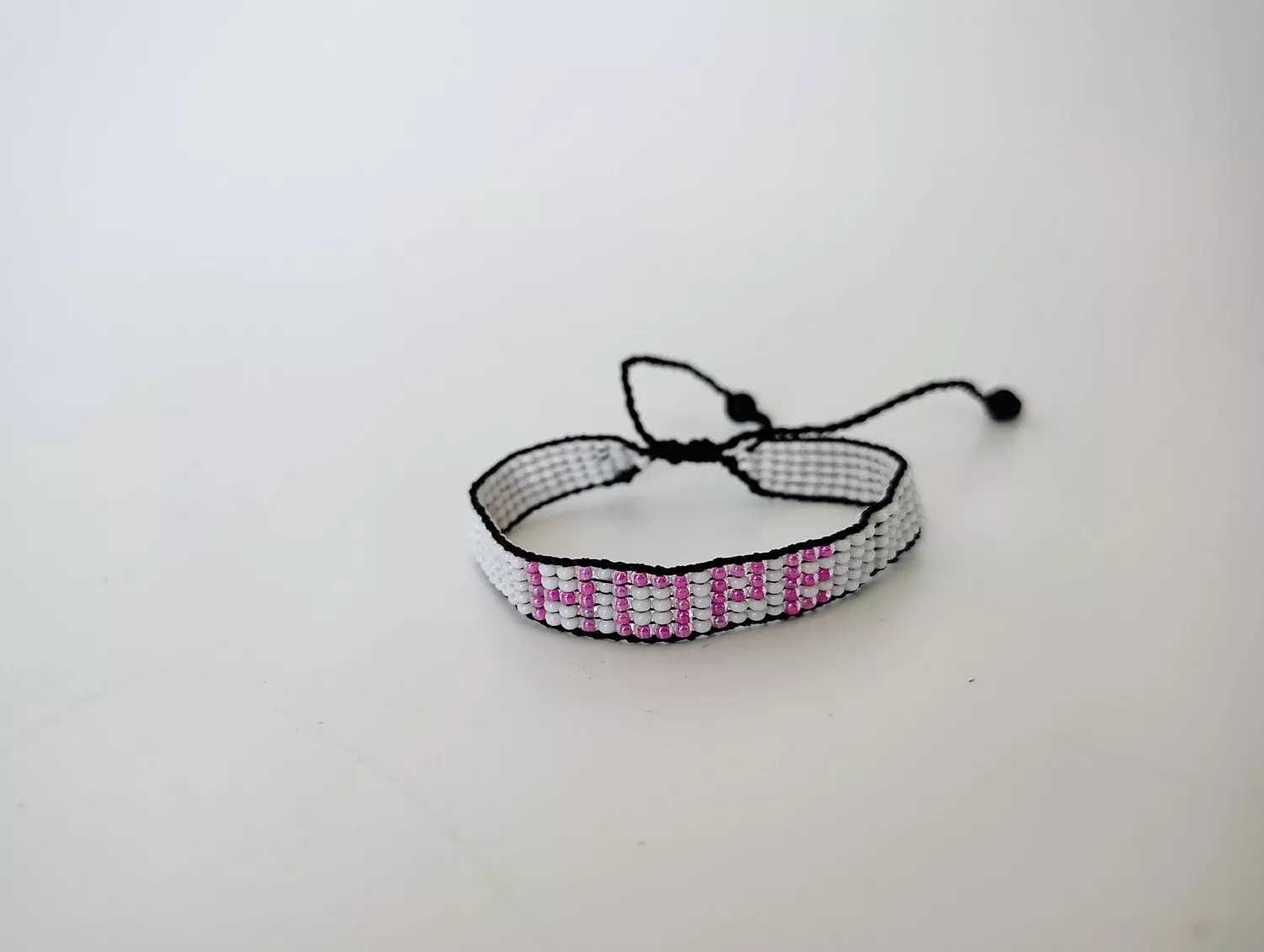 Breast Cancer Awareness Bracelet – White with Pink HOPE