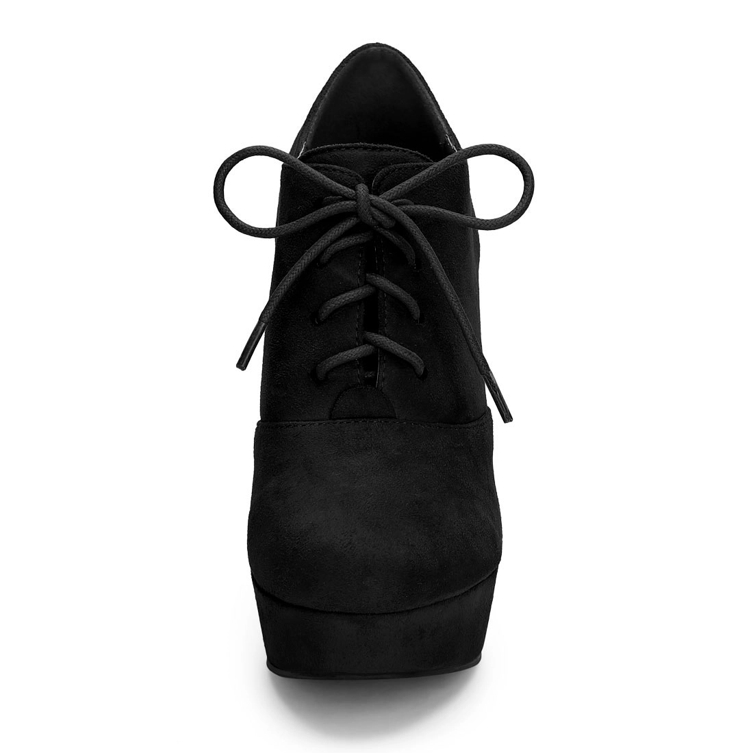 BLISSFUL STEP Women's Platform Chunky Heel Lace Up Booties