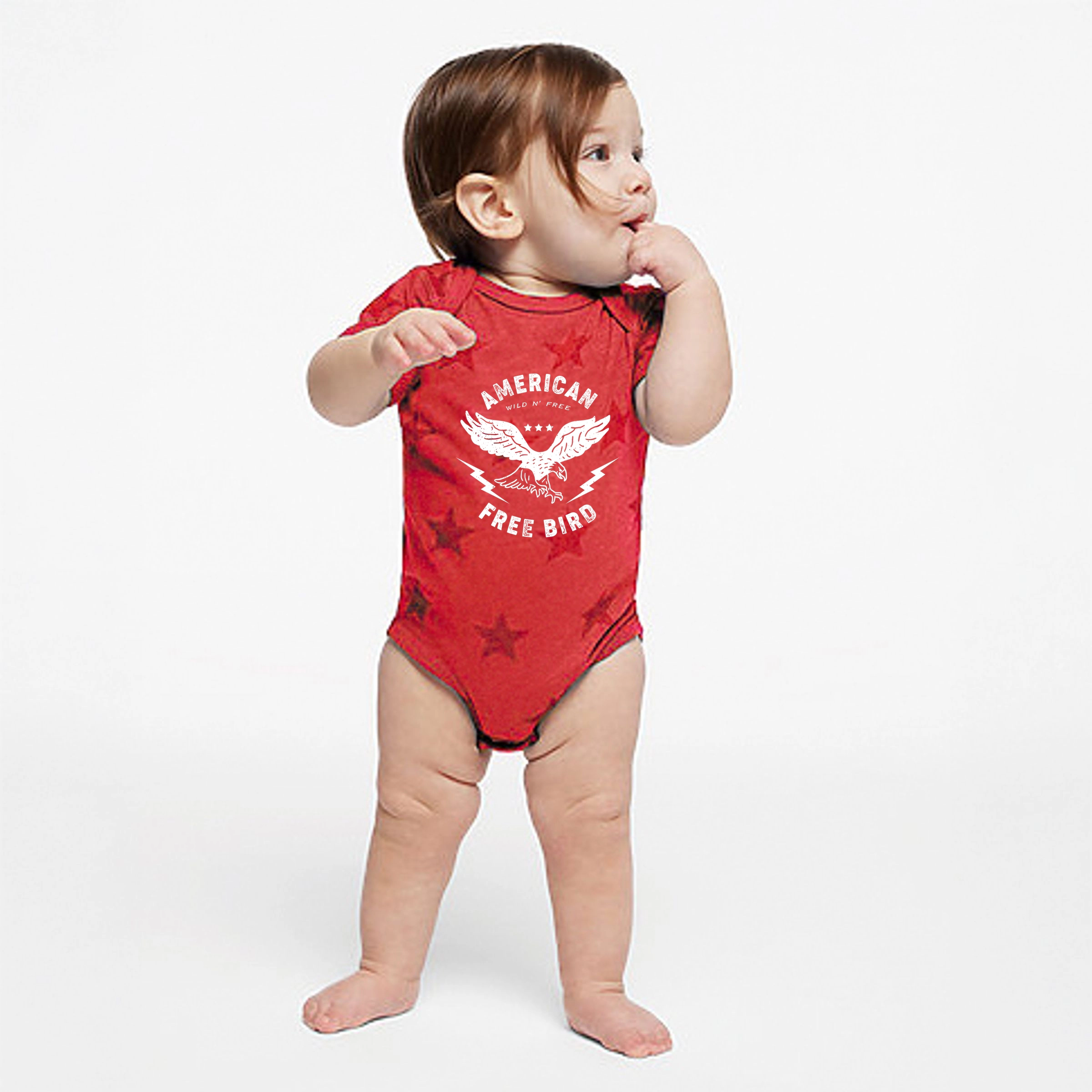 The Juniper Shop - American Free Bird Baby Short Sleeve Star Bodysuit