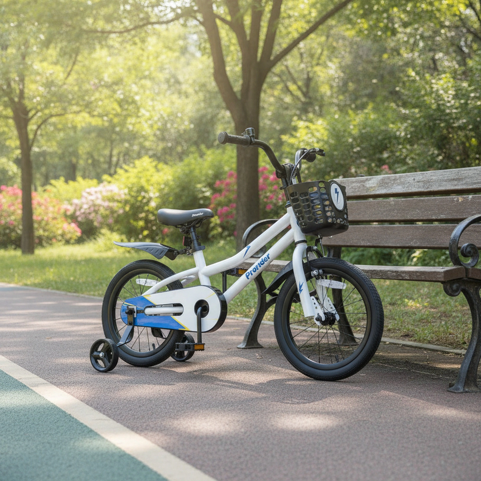 16-in Kids Bike with Removable Training Wheels Reach-Adjustable Hand Brake and Coaster Brake for Ages 4-7 Kids Bicycle